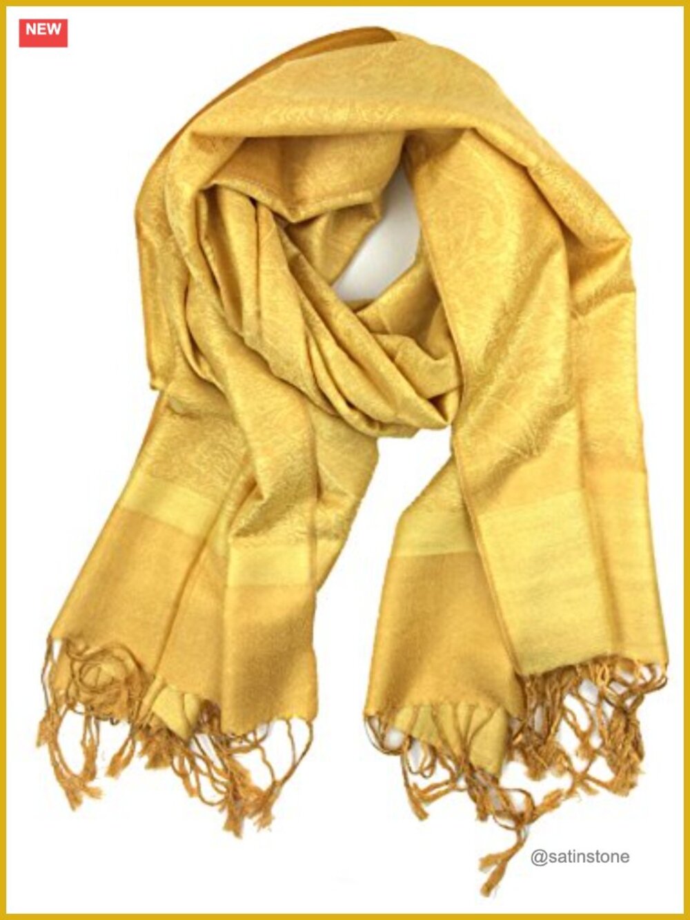 Pashmina Silk Wrap Scarf Paisley Pattern Shawl Soft Warm Fringe